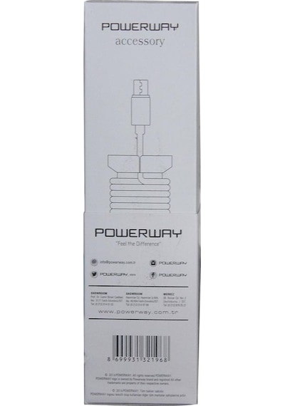 Powerway CX09 1.1 M Micro Usb Örgülü Hızlı Şarj Kablosu Beyaz