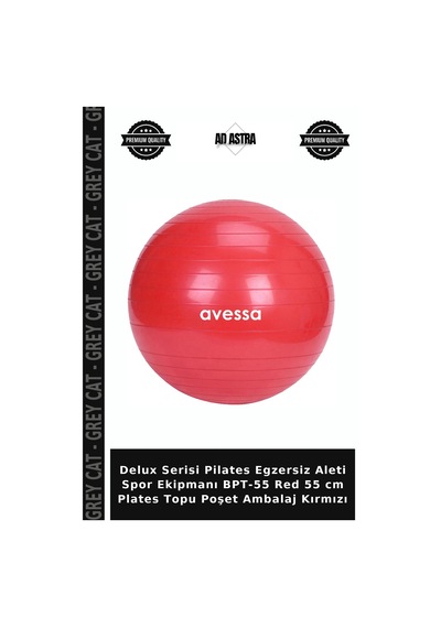 Delux Serisi Pilates Egzersiz Aleti Spor Ekipmanı Bpt-55 Red 55 Cm Plates Topu Poşet Ambalaj Kırmızı