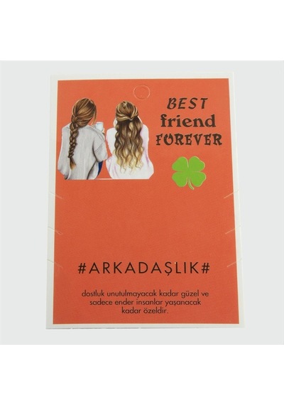 3lü Arkadaşlık Bileklik Kartı-pembe N145 Çok Renkli