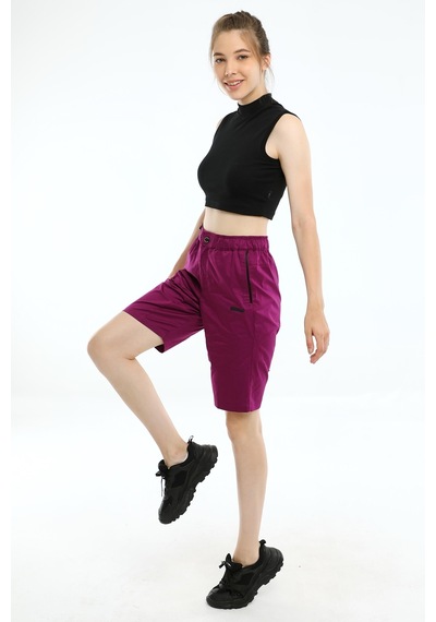 Maraton Sportswear Comfort Kadın Basic Mor Şort 19992-mor