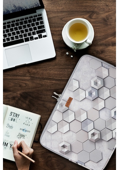 Easy Case 15 Inç Laptop Çantası Notebook Kılıfı Hexagon