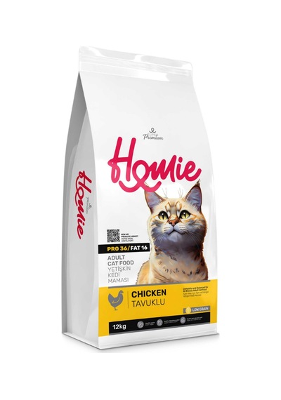 Homie Süper Premium Düşük Tahıllı Tavuklu Yetişkin Kedi Maması 12 KG