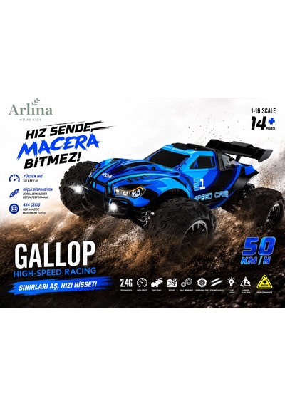 50 Km Hız Yapan Elektrikli Araba Uzaktan Kumandalı 4x4 Arazi Aracı Off-road Araba Mavi-turkuaz
