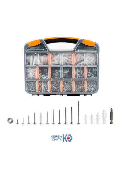 Kerem 1032 Parça 17 Çeşit Vida Ve Dübel Seti 25CM