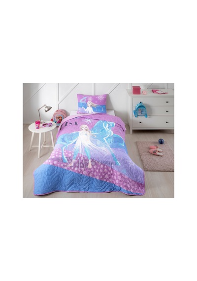 Frozen Snow Queen Tek Kişilik Disney Lisanslı Çocuk Yatak Örtüsü 160x230 Cm Pembe