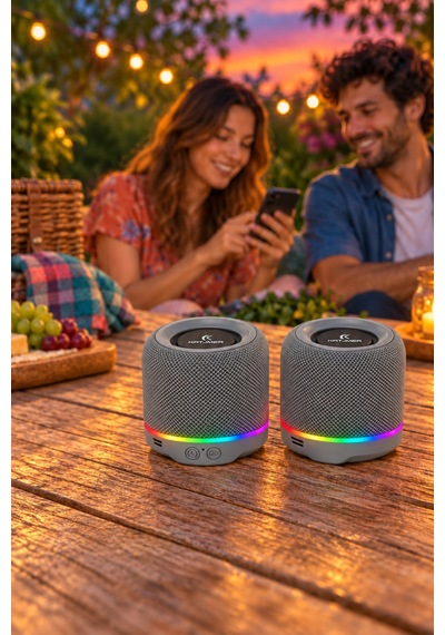 Spbtrn-001 Beatron Manyetik Ayrılabilir Bluetooth 5.4 Hoparlör 2 5 W, Tws, Tf Kart, Işıklı Gümüş