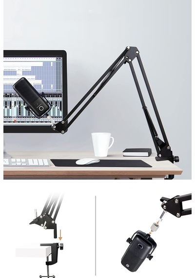 Masa Üstü Mikrofon Tutucu Stand Ayarlanabilir Canlı Yayın Yayıncı Mikrofon Tablet Tutucu Stand St-35