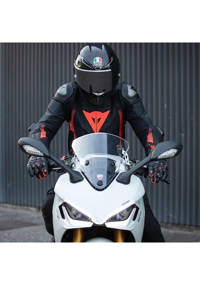 Dainese Super Speed 4 Black Matt Fluo Red Deri Ceket