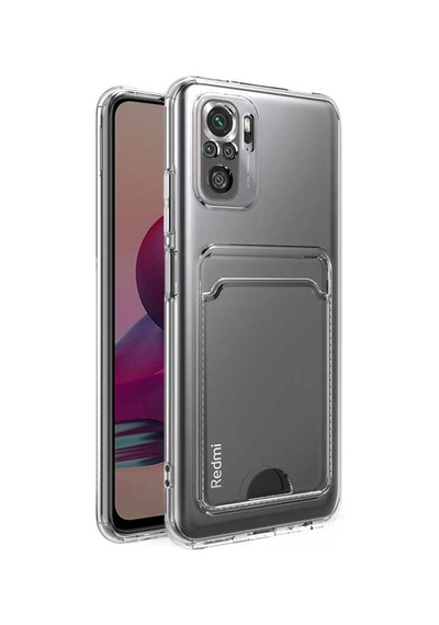 Xiaomi Poco M5s Kılıf Kartlıklı Şeffaf Zore Setra Clear Silikon Kapak
