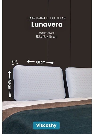 Viscoshy Lunavera Airflow Hava Kanallı Ortopedik Visco Yastık Premium Ortopedik Visko, Lüks, Visco Yastık Beyaz