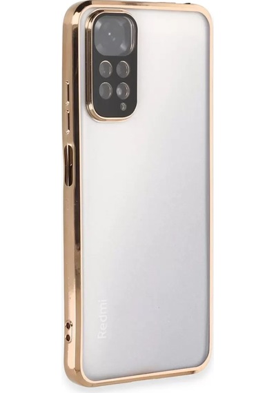 Newface Xiaomi Redmi Note 11 Kılıf Razer Lensli Silikon - Gold Altın