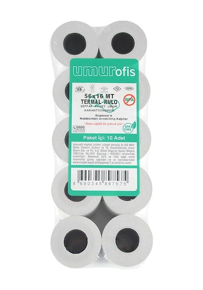 56x16 16 Mt Termal Rulo Poşetli 48 Gr 60 Rulo
