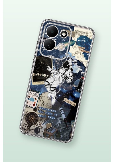 Redmi 17 4g/5g Uyumlu Retro Astronot Tasarımlı Baskılı Silikon Kılıf