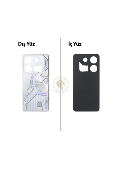 Infinix Gt 10 Pro Gümüş Uyumlu Arka Kapak Arka Cam Batarya Pil Kapağı Lazer Kesim Back Cover Diğer
