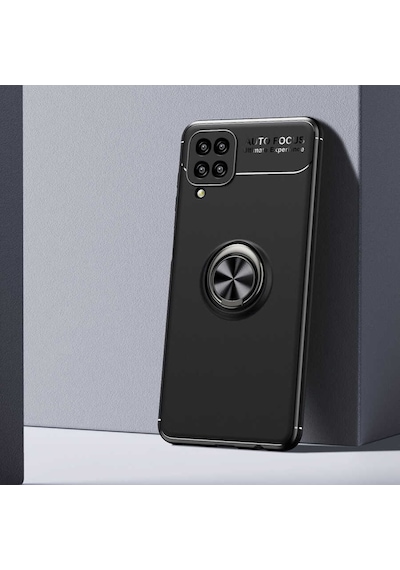 Galaxy M12 Kılıf Standlı Yüzüklü Manyetik Silikon