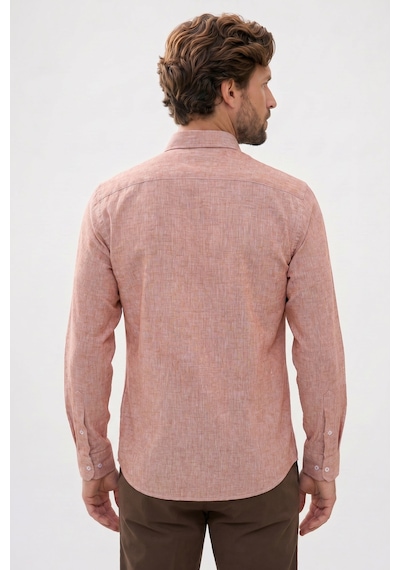 Tudors Erkek Regular Fit Klasik Kesim Oversize Pamuklu Keten Doku Düğmeli Yaka Kahverengi Gömlek-42586 Tudors Erkek Regular Fit Klasik Kesim Oversize Pamuklu Keten Doku Düğmeli Yaka Kahverengi Gömlek-42586