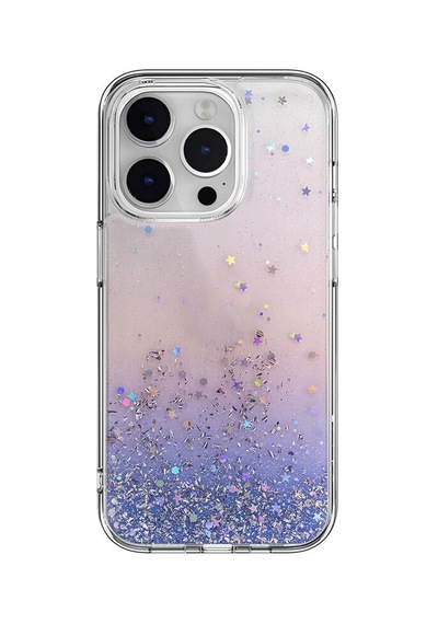 Apple Uyumlu İphone 14 Pro Kılıf Parlayan Simli Şeffaf Lisanslı Switcheasy Starfield Kapak Çok Renkli