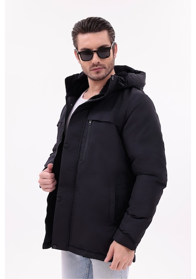 Blayn Jeans Erkek Polarlı Kürklü Su Ve Rüzgar Geçirmez Kapüşonlu Kışlık Mont & Kaban & Parka Siyah Blayn Jeans Erkek Polarlı Kürklü Su Ve Rüzgar Geçirmez Kapüşonlu Kışlık Mont & Kaban & Parka Siyah