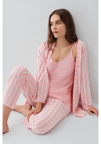 Pierre Cardin Kadın Pembe 3lü Pijama Takım Pembe