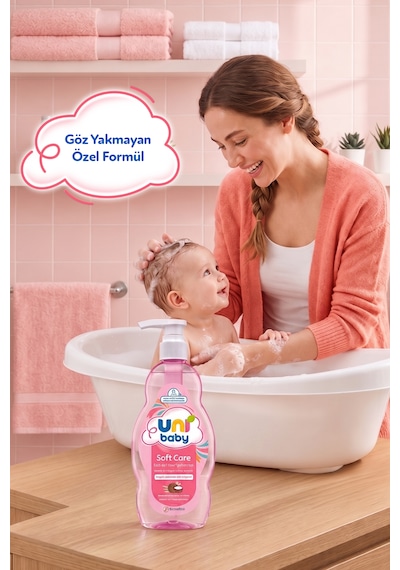 Uni Baby Soft Care Organik Hindistan Cevizi Yağlı Saç ve Vücut Şampuanı 700 Ml 3'lü