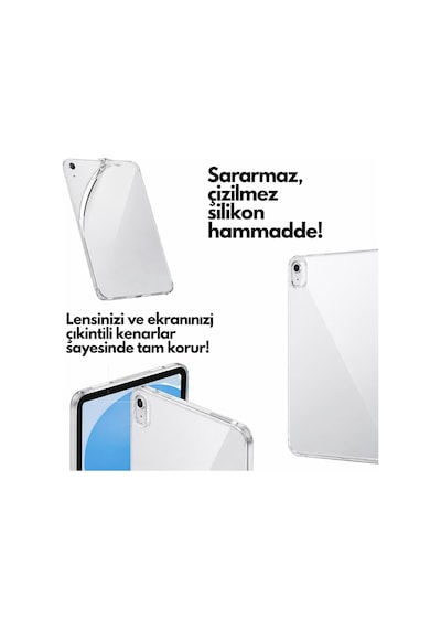 Samsung Galaxy S10 Fe Plus İle Uyumlu Kılıf Kamera Lens Korumalı Şeffaf Silikon Tablet Kılıfı Sova