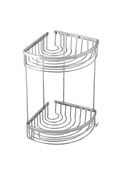 Serel Otel İkili Süngerlik Duş Rafı Şampuanlık 180 x 180 MM - 140109022 Krom