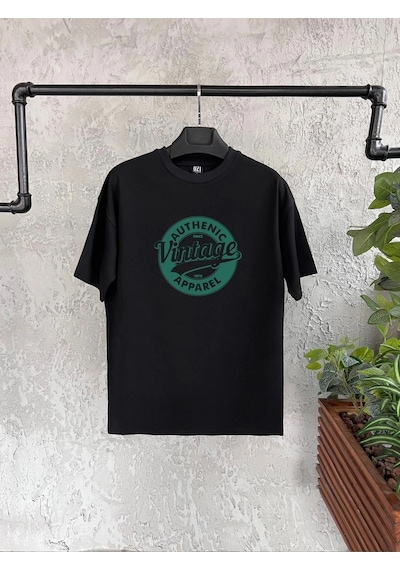 Startmore Vintage Baskılı Beyaz Erkek Siyah