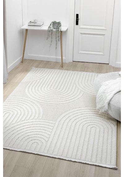 Fizy Beyaz Halı Loop Sisal Halı Modern Dokuma Oturma Odası Salon Halısı 13792a Beyaz
