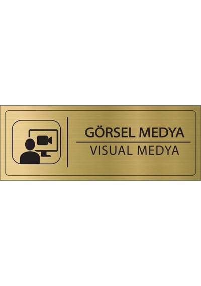 Mayeka Görsel Medya İsimlik Altın Metal Kapı İsimliği Levhası Yönlendirme Tabelası