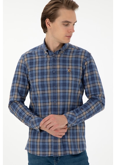 U.s. Polo Assn. Erkek Saks Gömlek Desenli 50296811-vr045 Saks