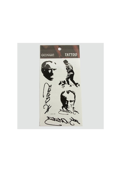 Mustafa - 784 - Kemal Atatürk Tattoo Dövme - Muratech - Sticker Beyaz