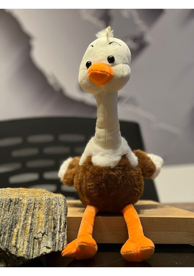 Küçük Kahverengi Deve Kuşu Peluş 40cm Kahverengi