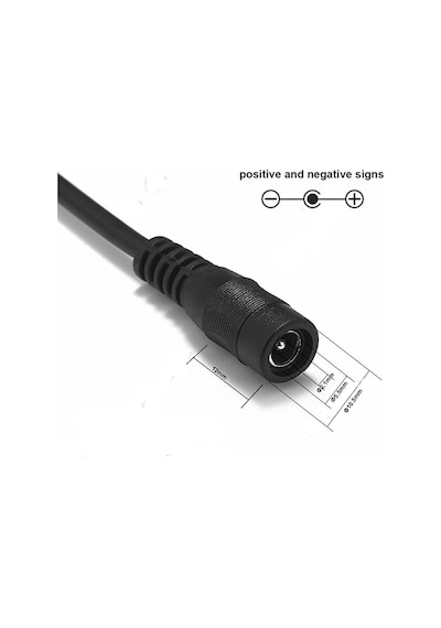 5.5Mm X 2.1Mm 15Cm Adaptör Kablosu Dişi 22Awg 80 Derece 300V