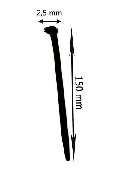 Rutter Rt-3102 2,5x150 Kablo Bağı Siyah 100 Adet - Çırt Kelepçe - Klips - Kablo Düzenliyici