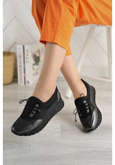 Nesil Shoes Acr 15 Platin Taşlı Strech Kadın Ayakkabı-platin Çatlak Platin