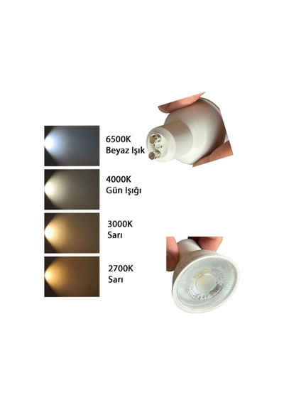 9w 50w Beyaz Işık 6500k Dim Edilebilir Gu10 Duylu Led Spot Ampul, 5 Adet Diğer