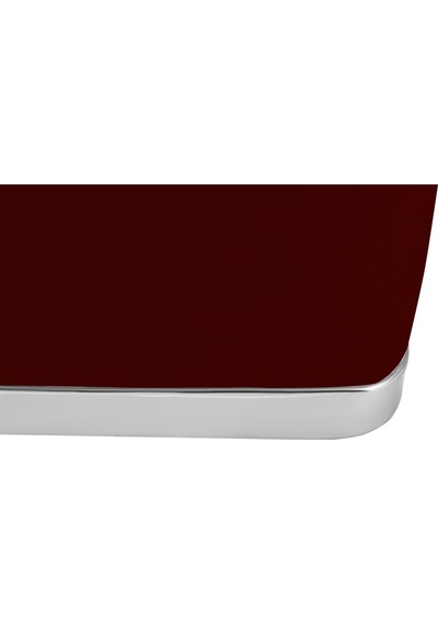 Zengo Silver Twin Line Kare Puf -bordo Kumaş, Dekoratif Makyaj Masası Pufu-modern Style