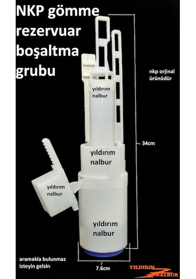 Nkp Gömme Rezervuar Boşaltma Geniş Model İç Takım Orta Göbek Nkp