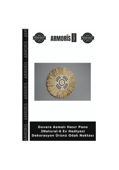 Duvara Asmalı Hasır Pano 3natural-6 Ev Hediyesi Dekorasyon Ürünü Odak Noktası Çok Renkli