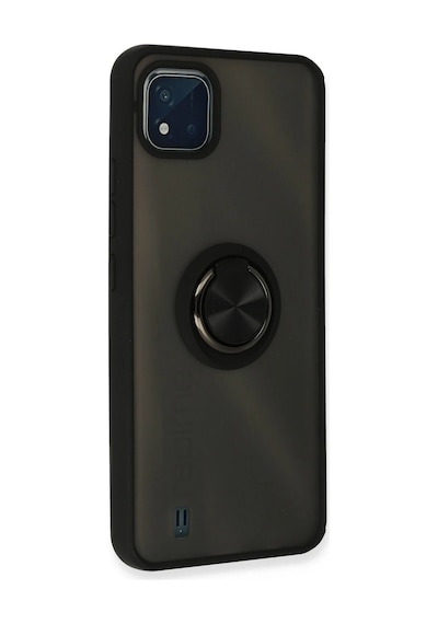 Cosmotex Newface Realme C11 2021 Kılıf Montreal Yüzüklü Silikon Kapak - Siyah Sıyah