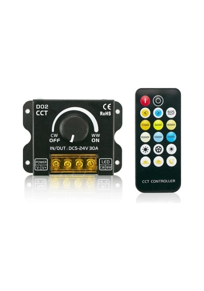 5v - 24v 30a 2 Kanal Çift Renk Cct 17 Tuşlu Rf Kumanda Ve Manuel Dimmer