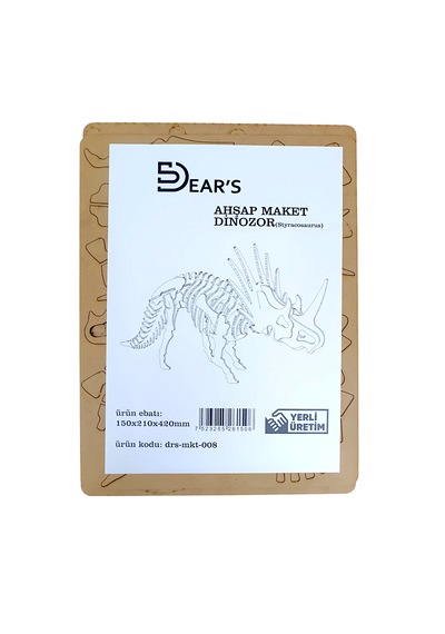 Ahşap Maket Dinozor Styracosaurus 150 X 210 X 420mm