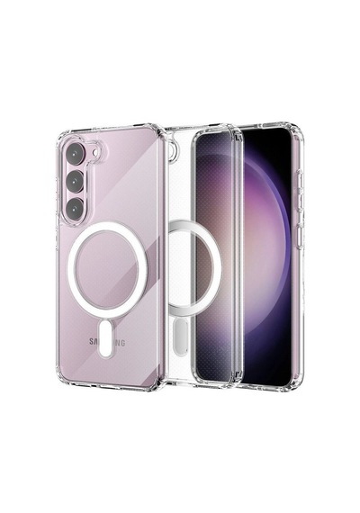 Samsung Galaxy S23 Kılıf Magneticsafe Şeffaf Silikon - Şeffaf