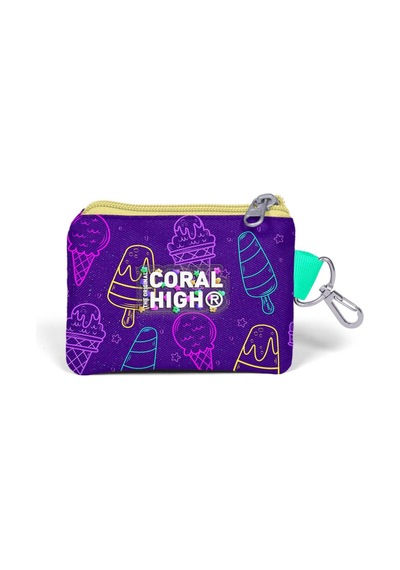 Coral High Kids Mor Pembe Dondurma Desenli Bozuk Para Çantası 21914