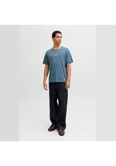 Jack & Jones Graphic Erkek Mavi Tişört 12268415-bmg Mavi