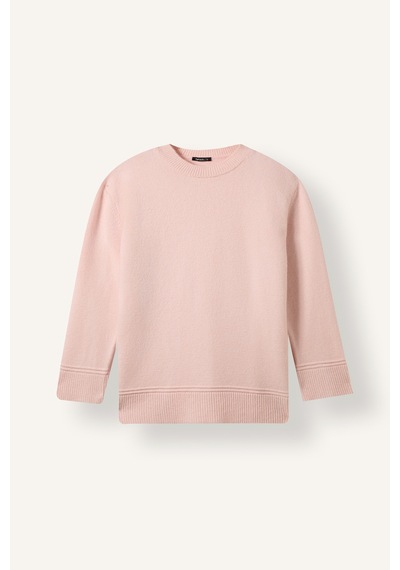 Defacto Loose Fit Bisiklet Yaka Uzun Kollu Basic Triko Tişört H8080ax26wnpn583 Pembe-pn583