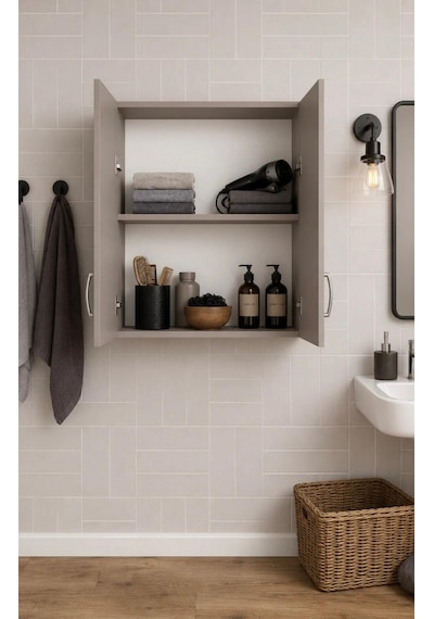 Rafineri Moza Çok Amaçlı Dolap Kapaklı Mutfak Balkon Banyo Krem