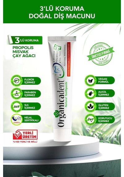 Organicadent Üçlü Koruma Doğal Diş Macunu 75 Ml Diğer