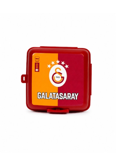 Galatasaray Lisanslı Parçalı Beslenme Kutusu- Çatal Kaşıklı Bpa Free Saklama Kabı Sarı - Kırmızı