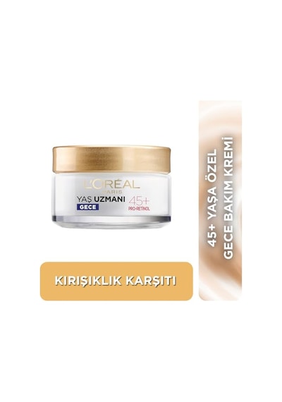 L'oreal Paris Yaş Uzmanı 45+ Kırışıklık Karşıtı Sıkılaştırıcı Gece Kremi